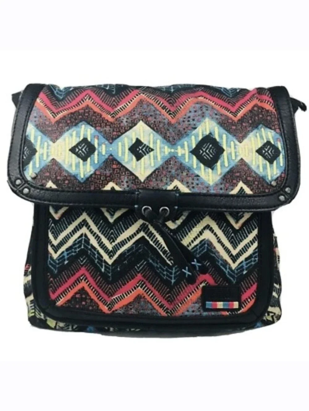 The Sak Aztec Canvas Backpack with Black Trim in Multicolor